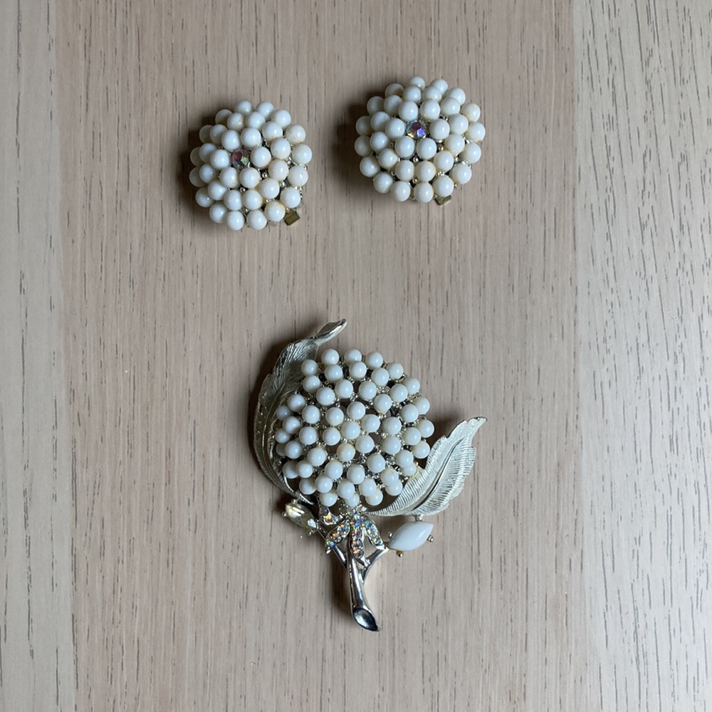 1960’s vintage pin and earrings set